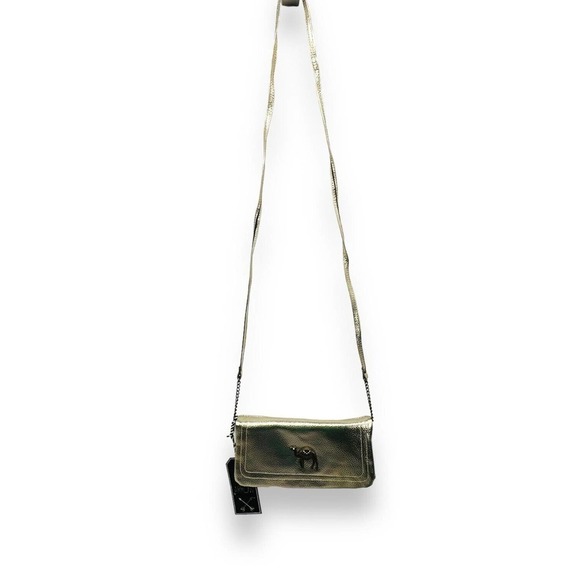 🍀Twig & Arrow Camel Accent Metallic Gold Faux Leather Crossbody Clutch Combo - Picture 5 of 6